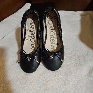 Little Girls Sam Edelman black leather ballet flats size 1